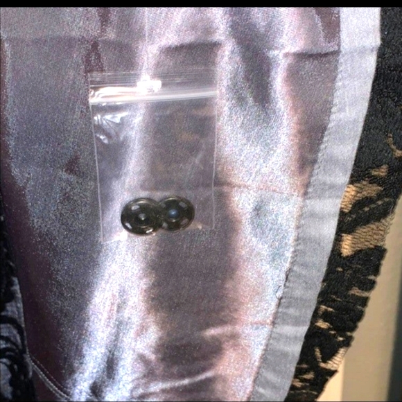 Long Line Black Lace Snap Front Jacket - Picture 3 of 3